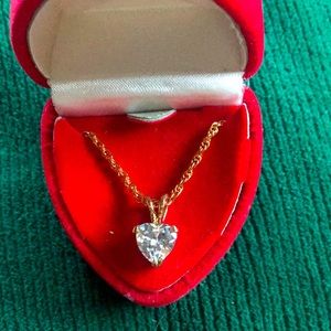 CZ Heart Pendant Necklace
